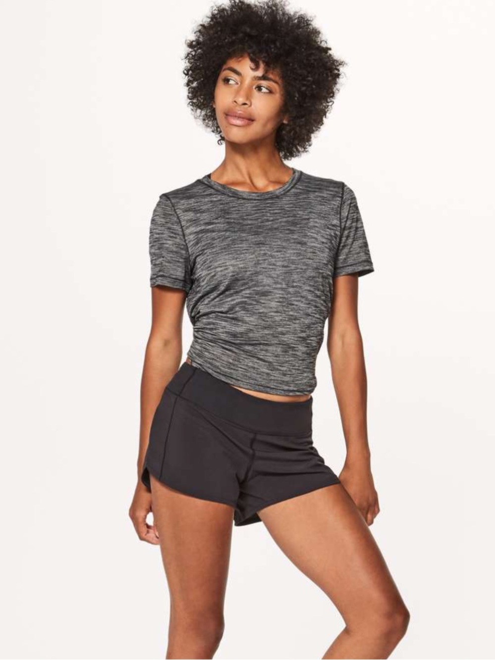 Lululemon Speed Up Short black lined lightweight training running pocket size 8